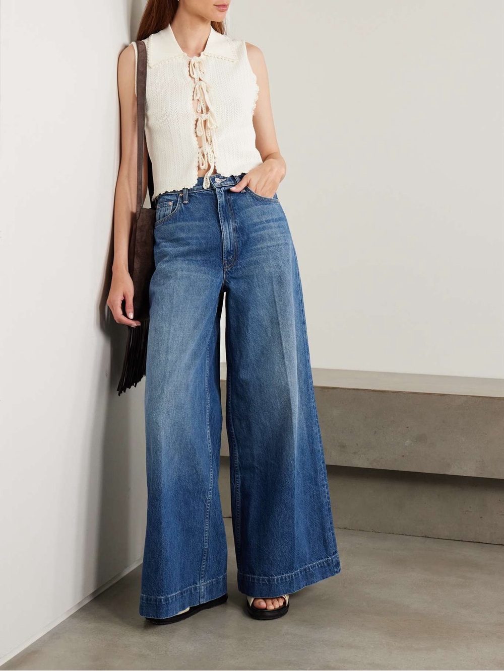Mother The Headliner Sneak high-rise wide-leg jeans - Picture 2 of 12
